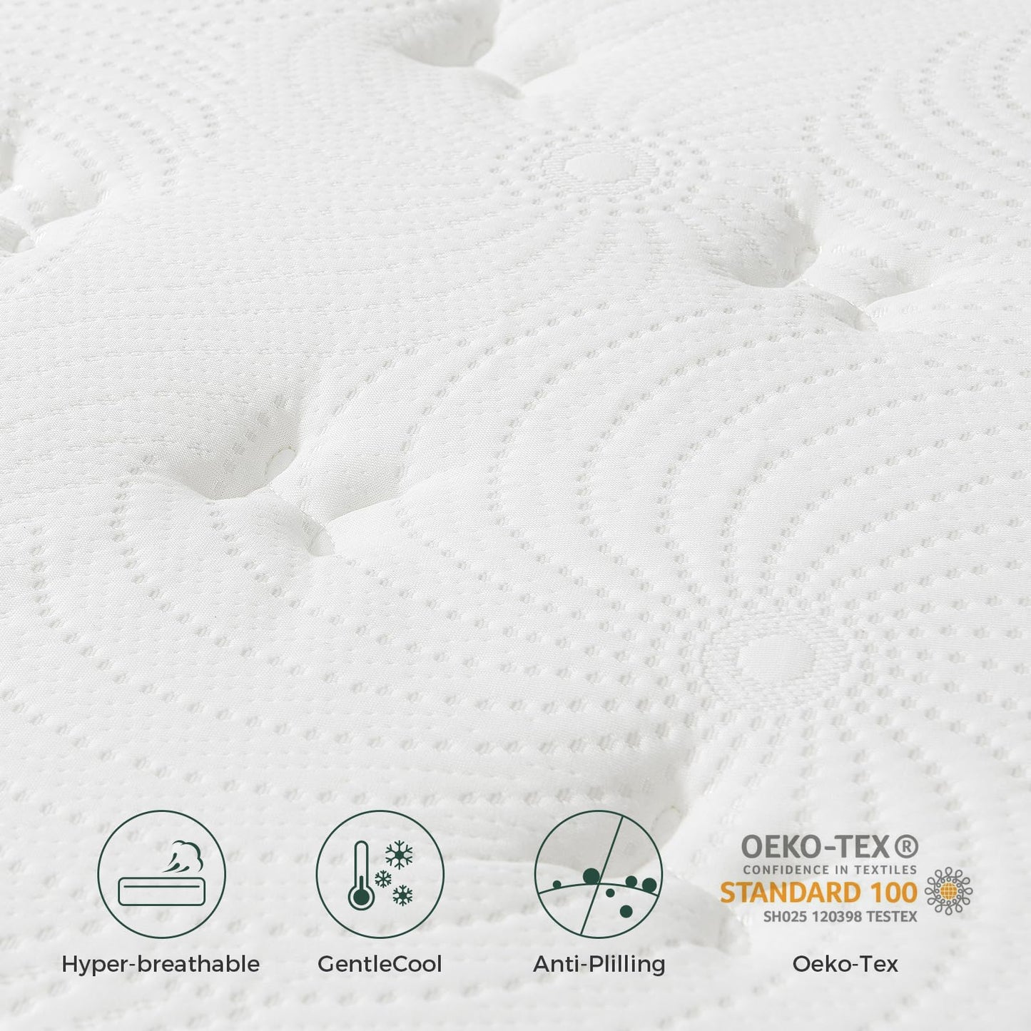 Inofia Small Double Mattresses 4FT, 10.6 Inch Hybrid Mattress with Zoned Pocket Spring