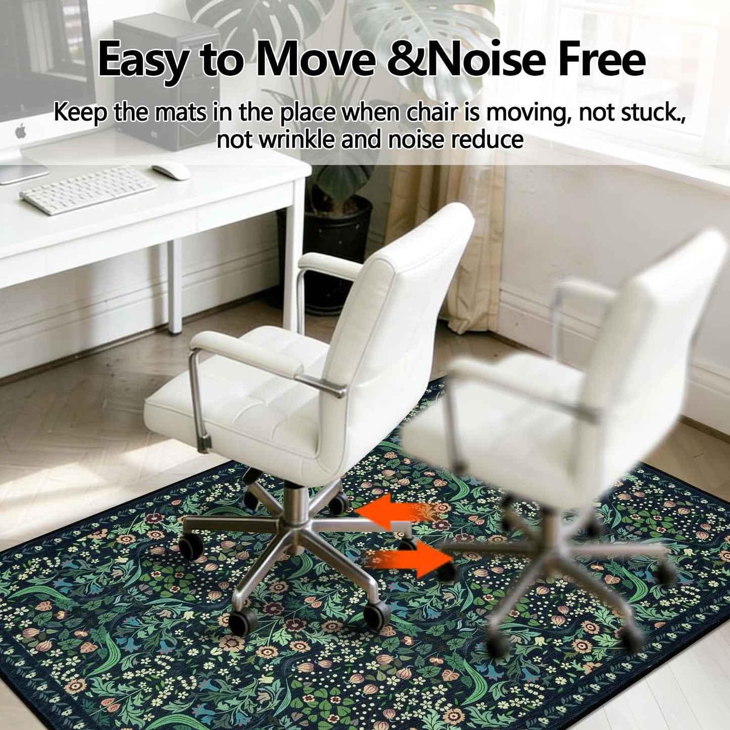 Famibay Office Chair Mat for Hardwood Floor 120x150cm Dark Green Chair Floor Protection Mat Rubber Non Slip Desk Chair Mat Large Hard Floor Protector