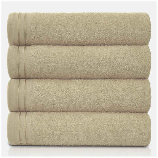 GC GAVENO CAVAILIA Large Towels Bath Sheet - Highly Absorbent Egyptian Cotton Towel Set - 4 Pack Extra Soft Large Bath Towel Mocha - Quick Dry Bath