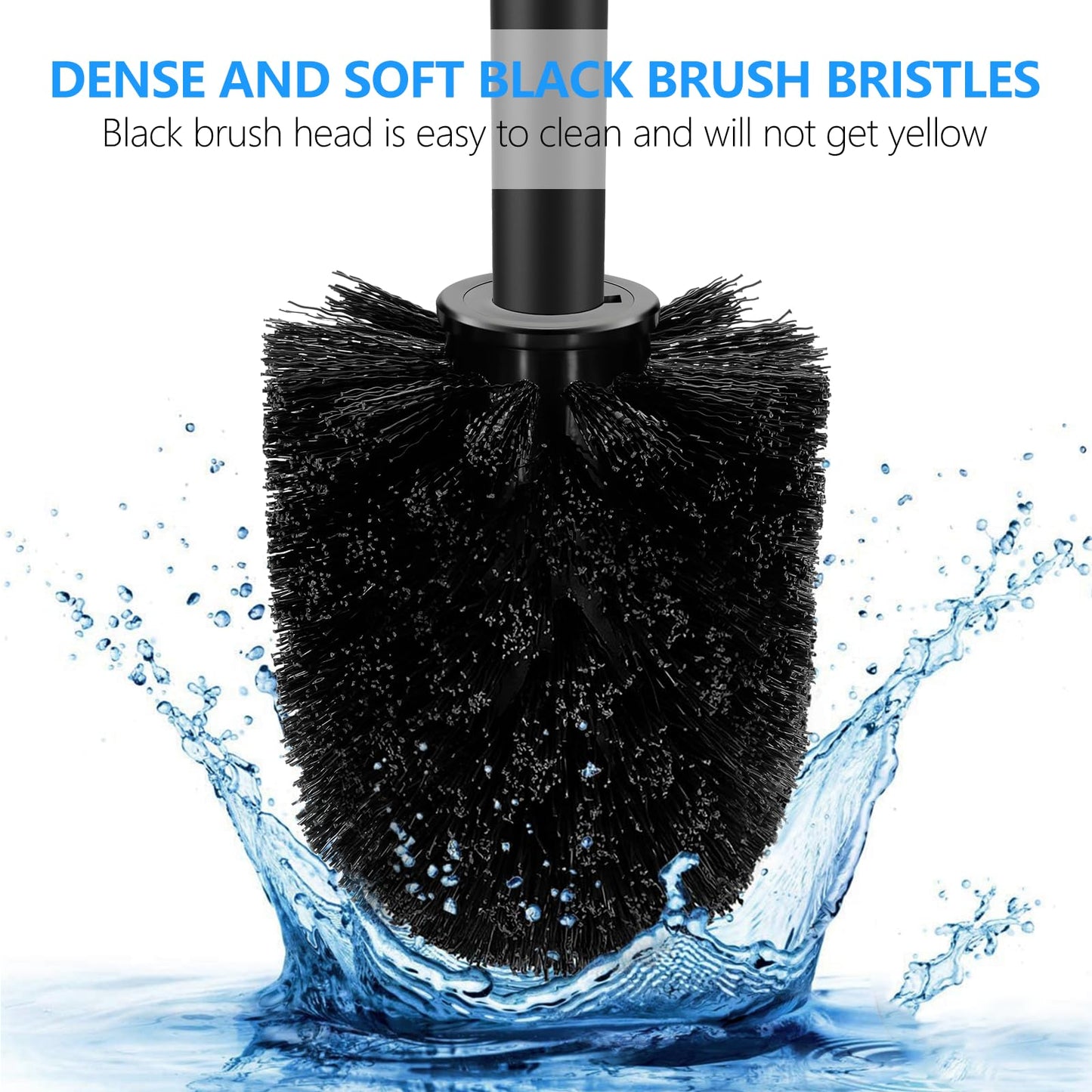 SetSail Toilet Bowl Brush and Holder for Bathroom Cleaning, Black, 1 Pack