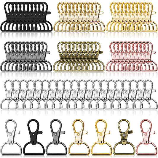Swivel Clasp Hooks, Anezus 80Pcs Key Chain Clip Hooks, D Ring Clip Lanyard Hardware for Keychain Making, Lanyard Making, Purse Hardware, DIY Craft (1?