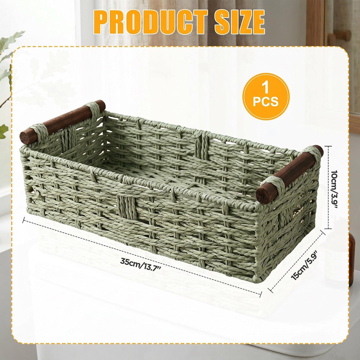 Paper Rope Storage Basket Toilet Paper Storage Basket Home Wicker Basket