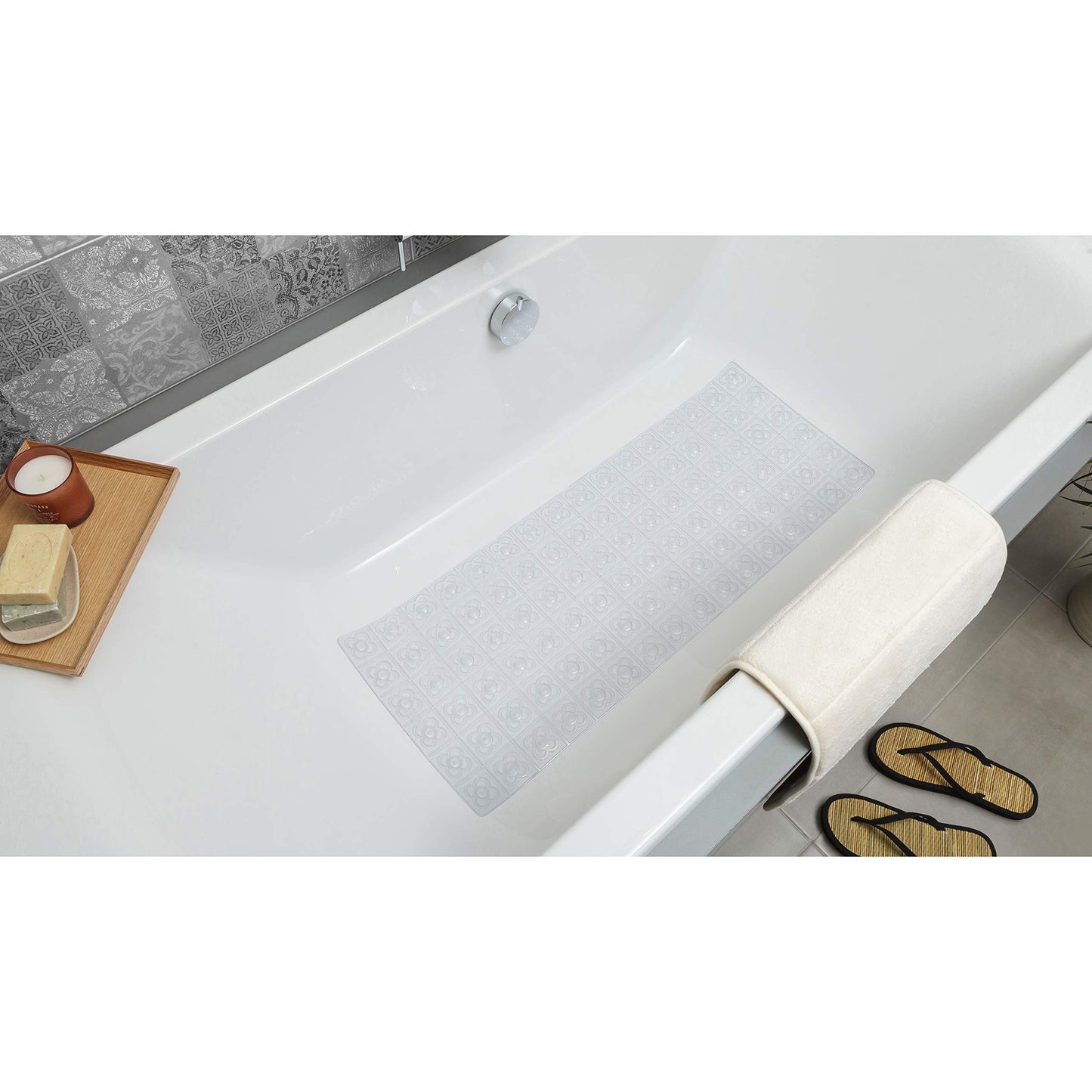 TATAY Bath Mat 96x36 cm Resistant to Mold and Microbes Barcelona Design