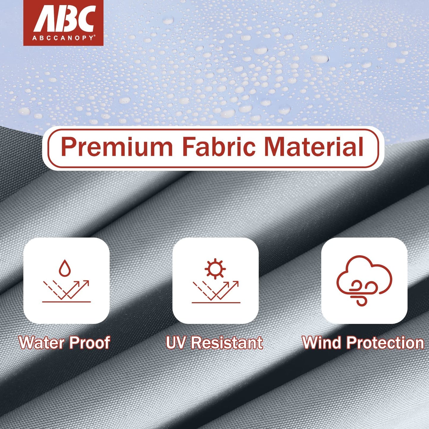 ABCCANOPY 2 Pack of 3M Gazebo Marquee Replacement Exchangeable Side Panel Wall Panels Walls,Grey
