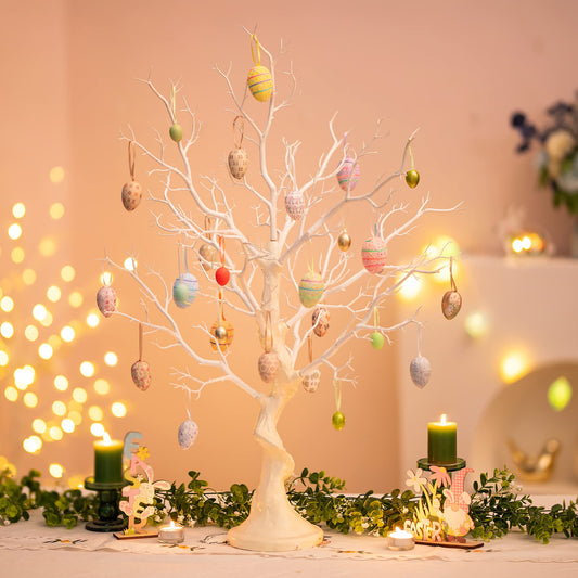White Artificial Trees Twig Tree - 80cm Tall Fake Christmas Tree for Table Centrepiece Ornament Display Tree Easter Tree Inweder Wishing Tree for