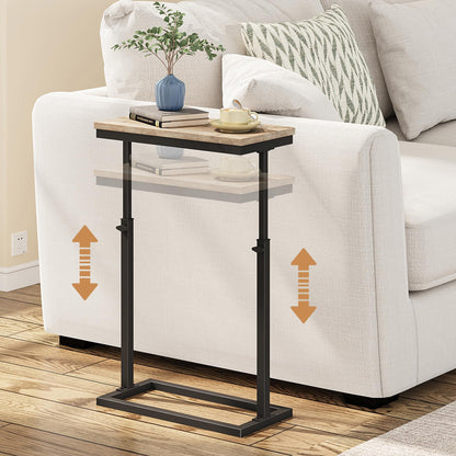 TUTOTAK End Table, Side Table, Tall Couch Table, Sofa Table, Living Room, Bed Room, Greige TB01BG0832EU