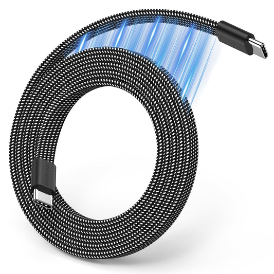 Magtame Magnetic USB C Cable, Flat Coiled USB-C to USB C Cables 60W(3A), 3.3 ft Retractable Type C Fast Charging Cable, Flexible USBC Cord Compatible