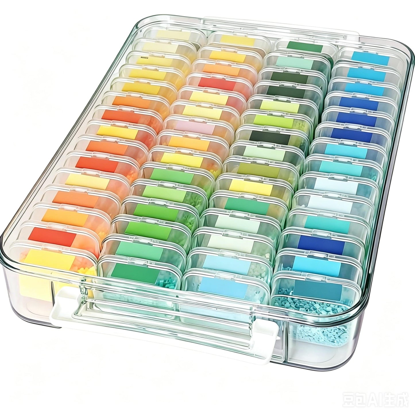 DYHNQE 60 PCS Diamond Art Storage Containers, Bead Storage Box Clear Craft Organiser Plastic Organiser Box for Beads Jewellery Making Diy Tools Small