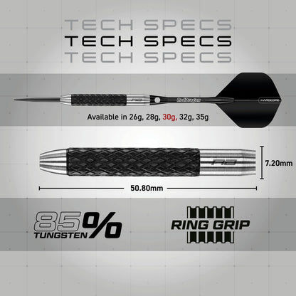 RED DRAGON Rat 1: 30g Tungsten Darts Set with Flights and Stems