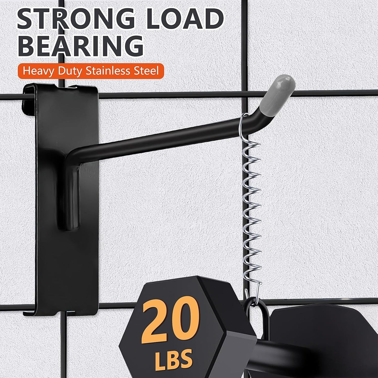 Malloom 50 Pack Gridwall Hooks, 6 Inch Gridwall Panel Hooks Metal Gridwall Hanging Hooks Hangers Black Commercial Grade Gridwall Pegs Gridwall