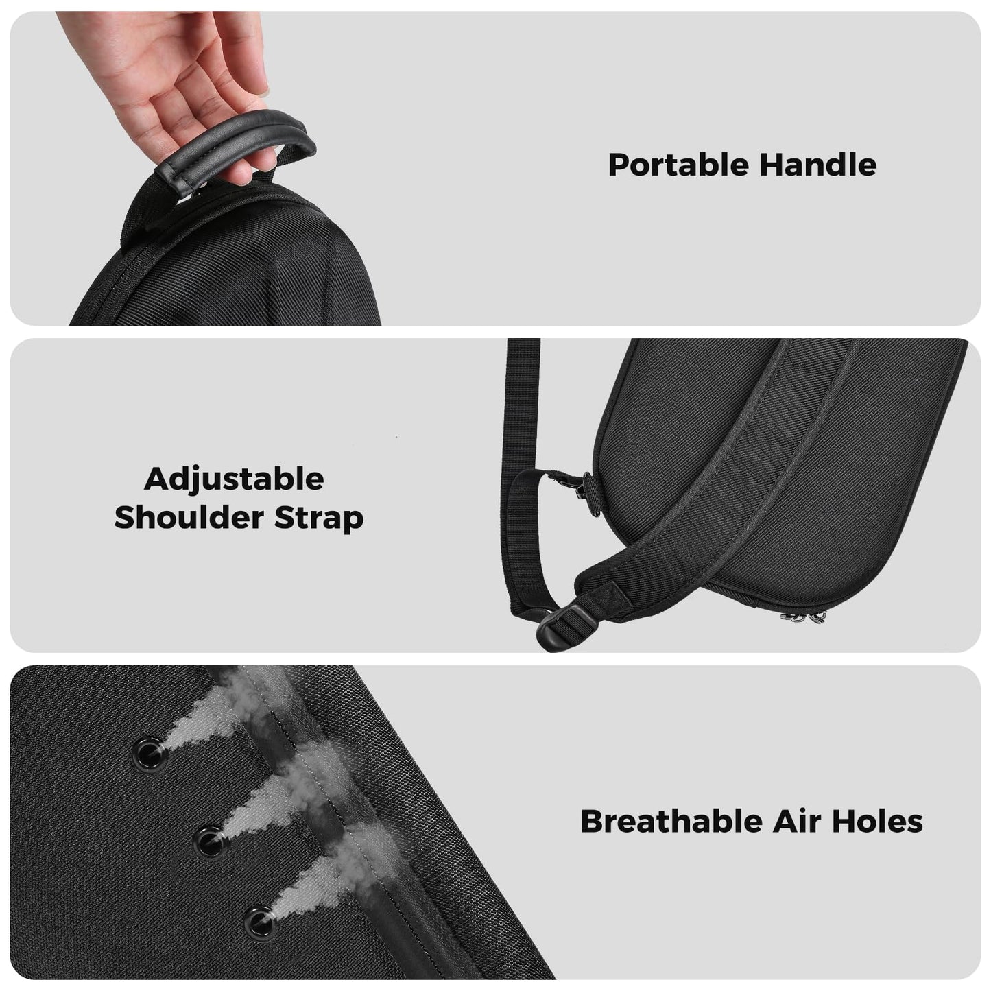 ProCase Hat Travel Hard Case, Hat Carrier Storage Bag for Baseball Caps, Hat Organizer Box with Adjustable Shoulder Strap