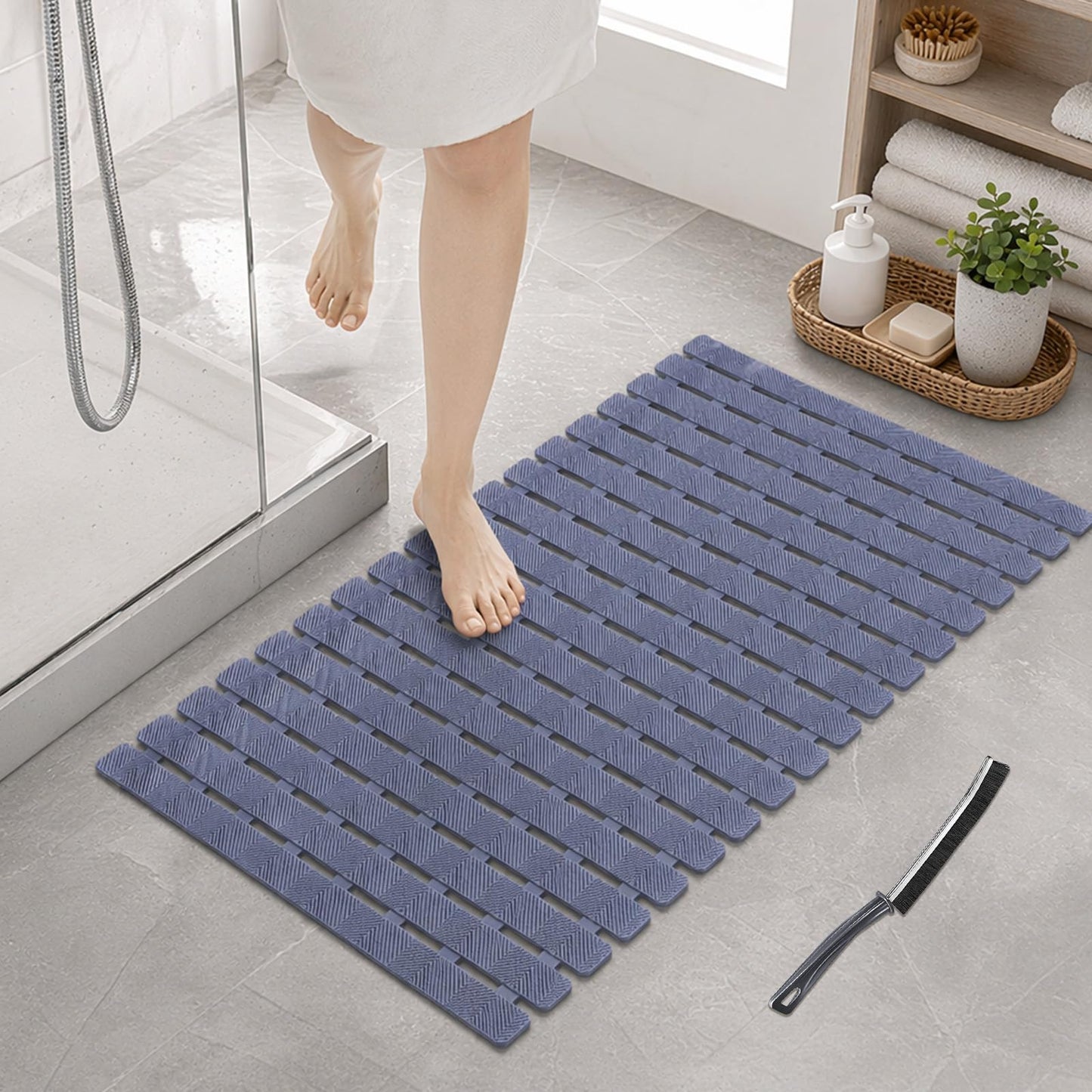 Yuaerbuo Shower Mat Non Slip Anti Mould, 40x100cm Non Slip Bath Mat