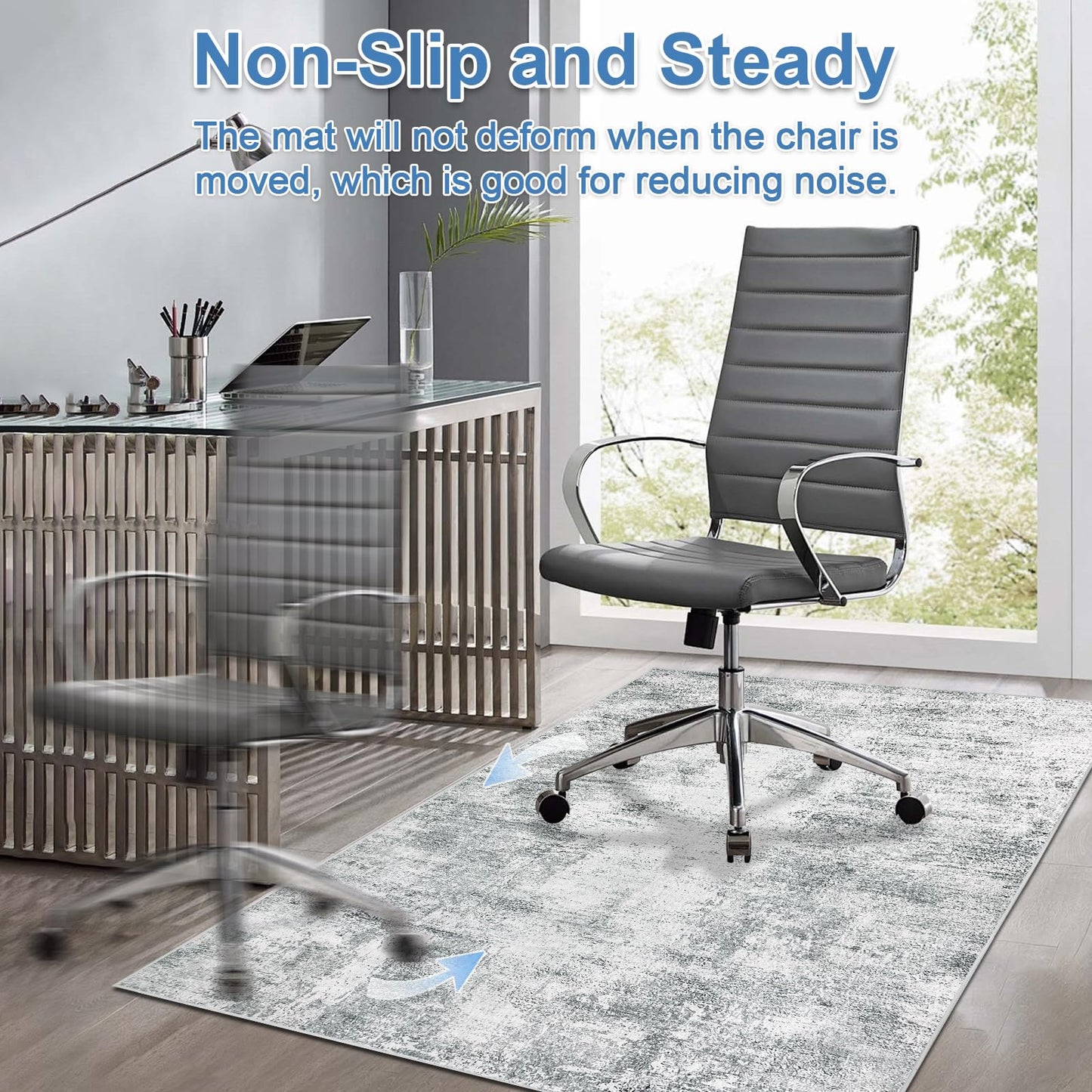 Capslpad Office Chair Mats for Hardwood Floor 120x150cm Non-Slip Modern Abstract Home Multi Purpose Chair Mat Low Pile Floor Protectors Computer