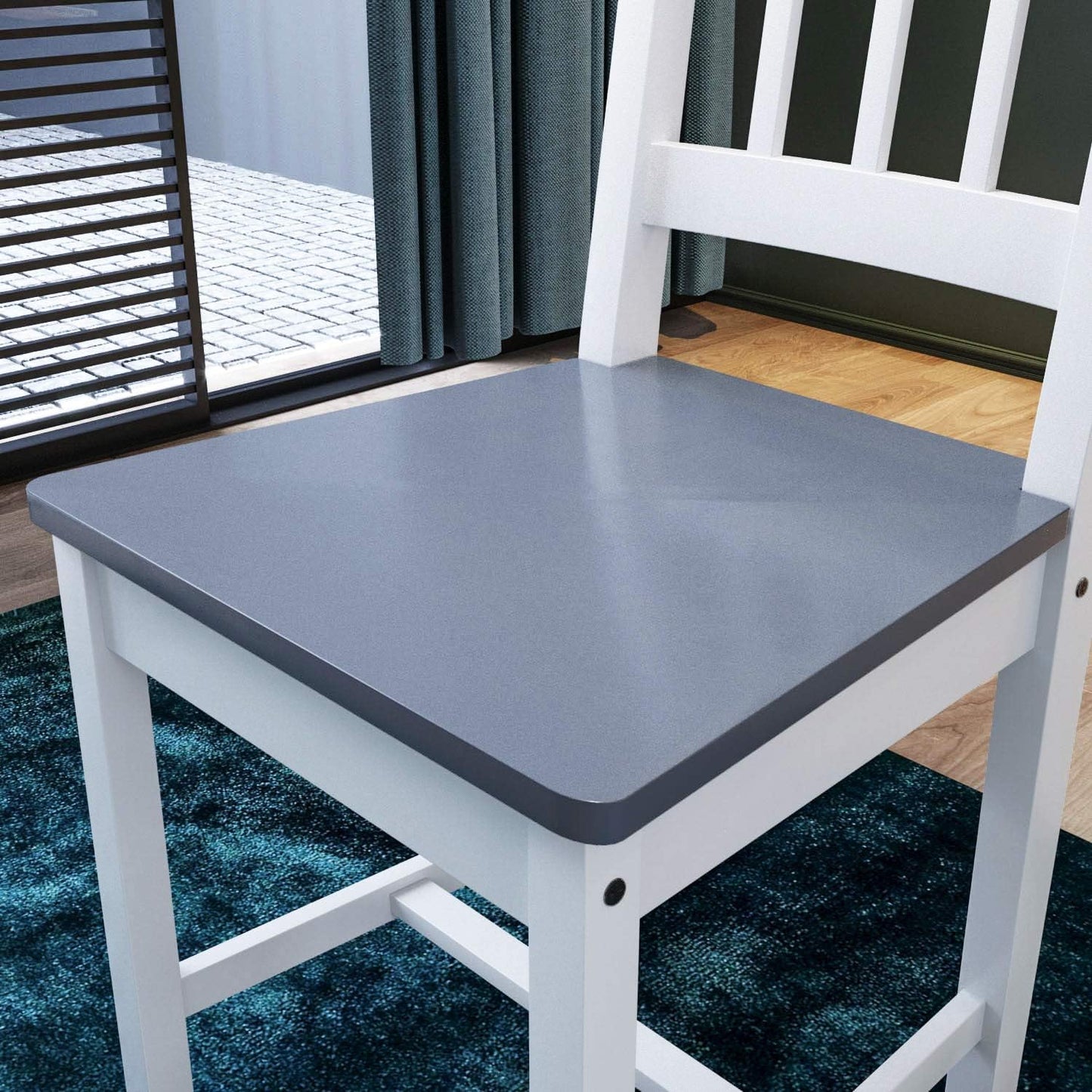 ZANOFIRA Dining Set 4 Seater Kitchen Dining Table Set with Chairs Pine Wood Dinner Set for Dining Room and Living Room Furniture Sets