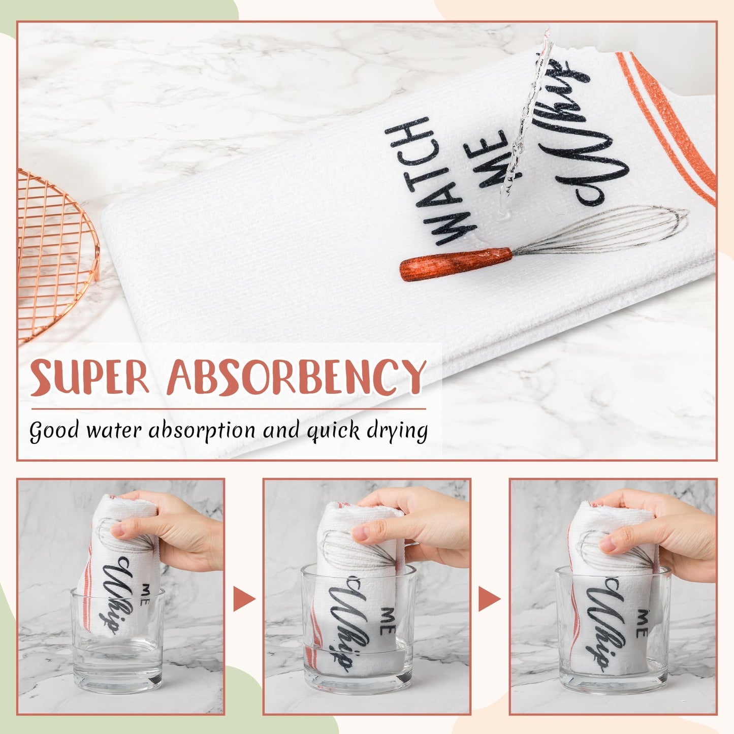 R HORSE 5Pcs Kitchen Dish Towel Funny Cookware Kitchen Dishcloth Absorbent Utensils Themed Cleaning Dishcloth Bar Hand Towel Gift for Baking Lover