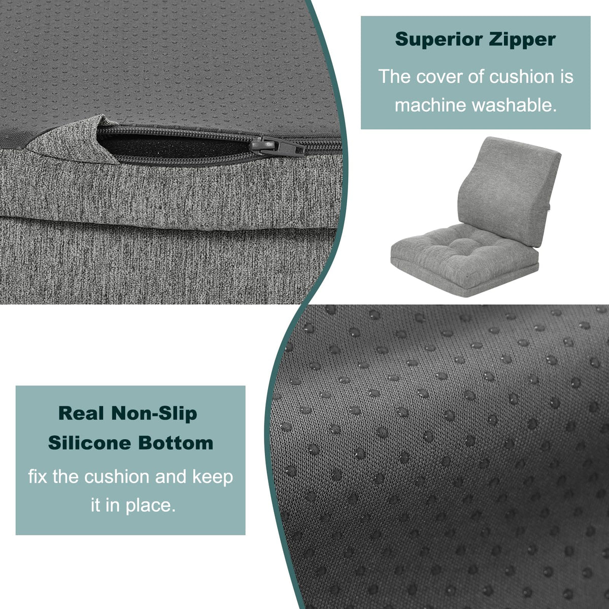 TANYOO Seat Cushion & Lumbar Support Pillow Set for Office Chair Recliner Couch, Dual-Layer Patent Design Memory Foam Office Chair Cushion &