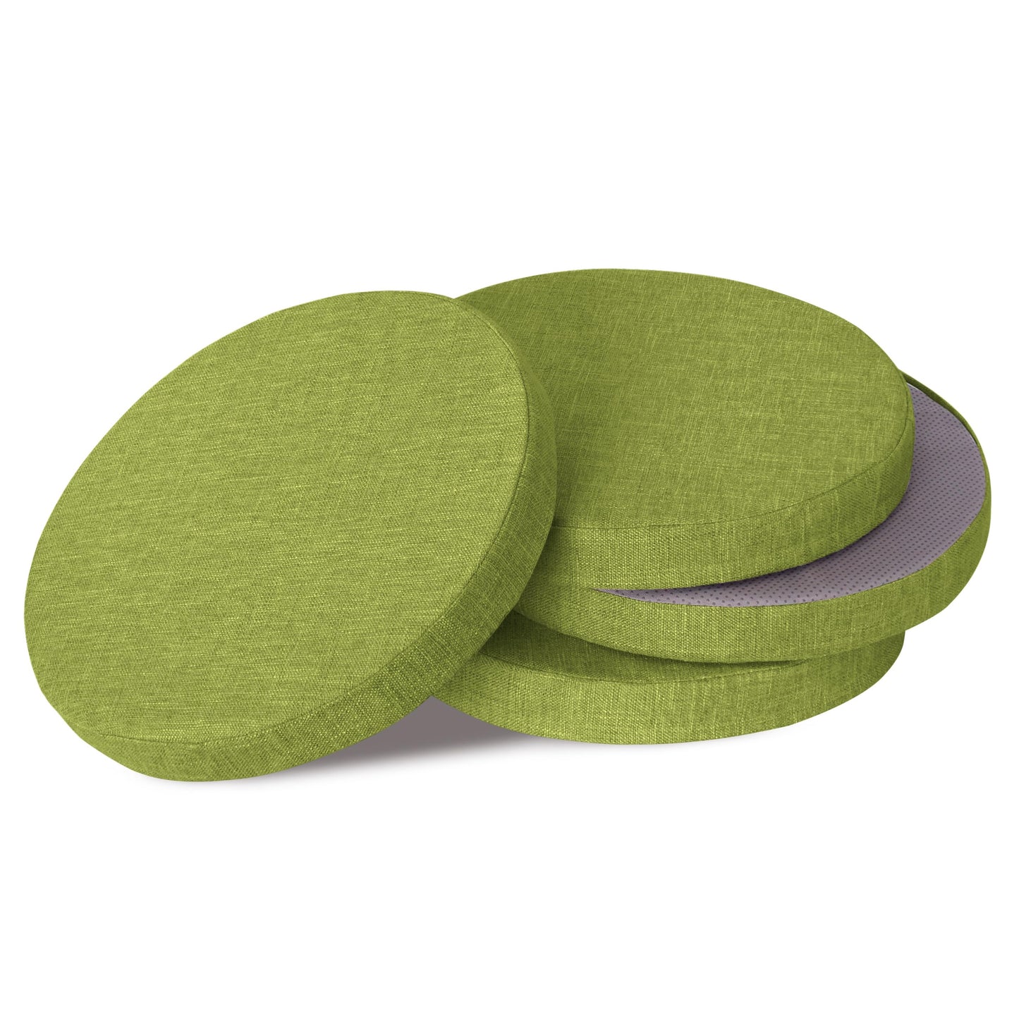 OVOV Non-Slip Round Chair Cushions for Dining Chairs 16"/40cm Green 4 Pack