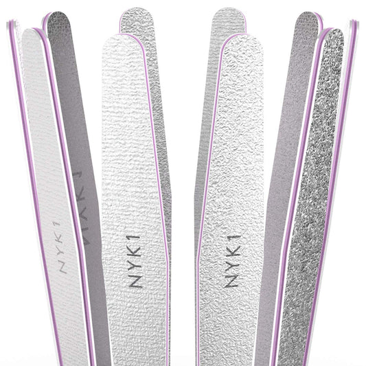 Professional Nail & File Emery Boards (Pack of 10) - Strong 100 & 180 Grit Set for Natural & Acrylic Nails