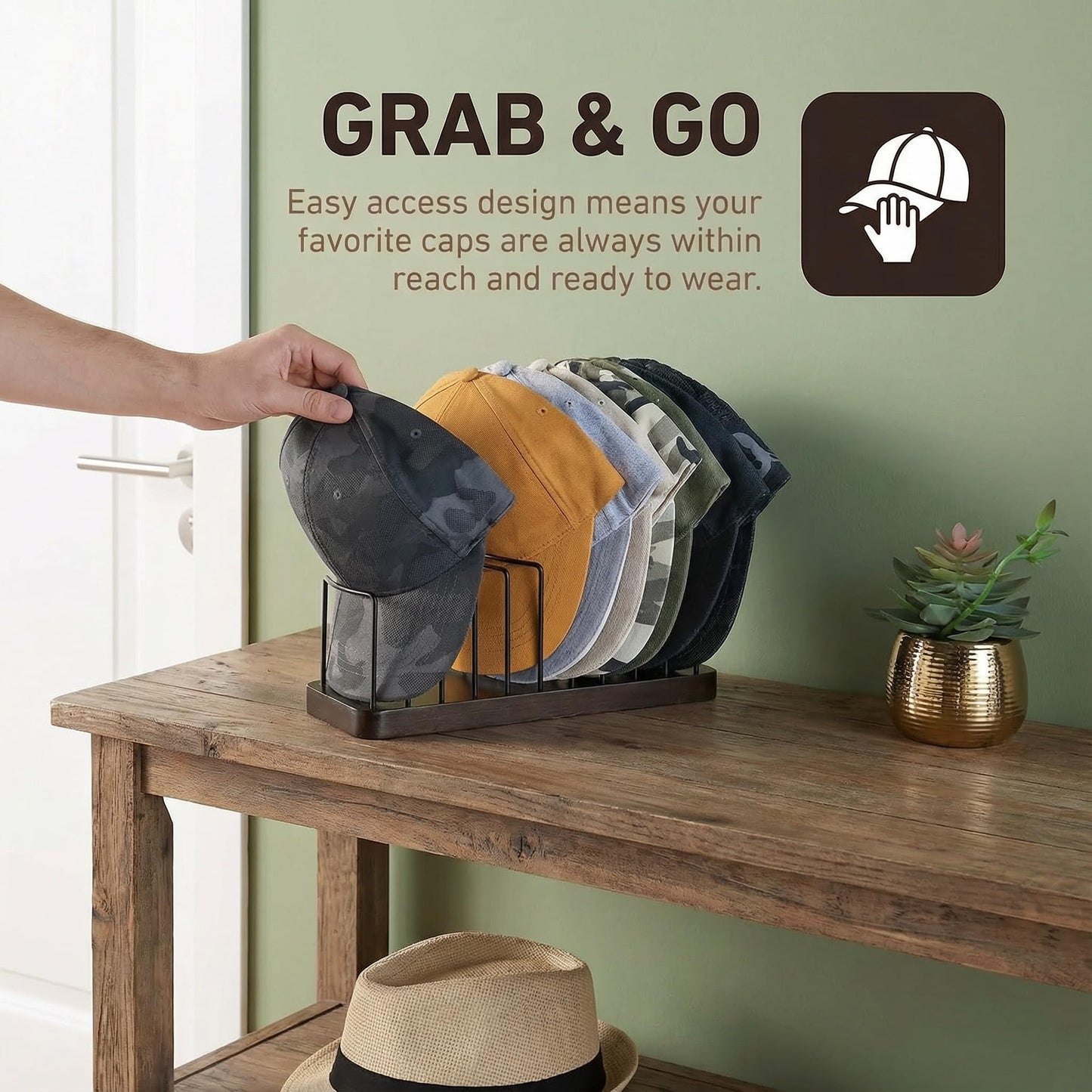 Xygobla Tabletop Hat Holder Rack for Baseball Caps