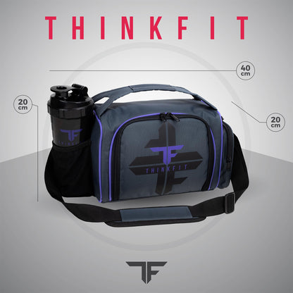ThinkFit Insulated Meal Prep Lunch Bag | 6 Portion Control Containers | BPA-Free | Reusable | Microwavable | Freezer Safe | Protein Shaker Bottle |
