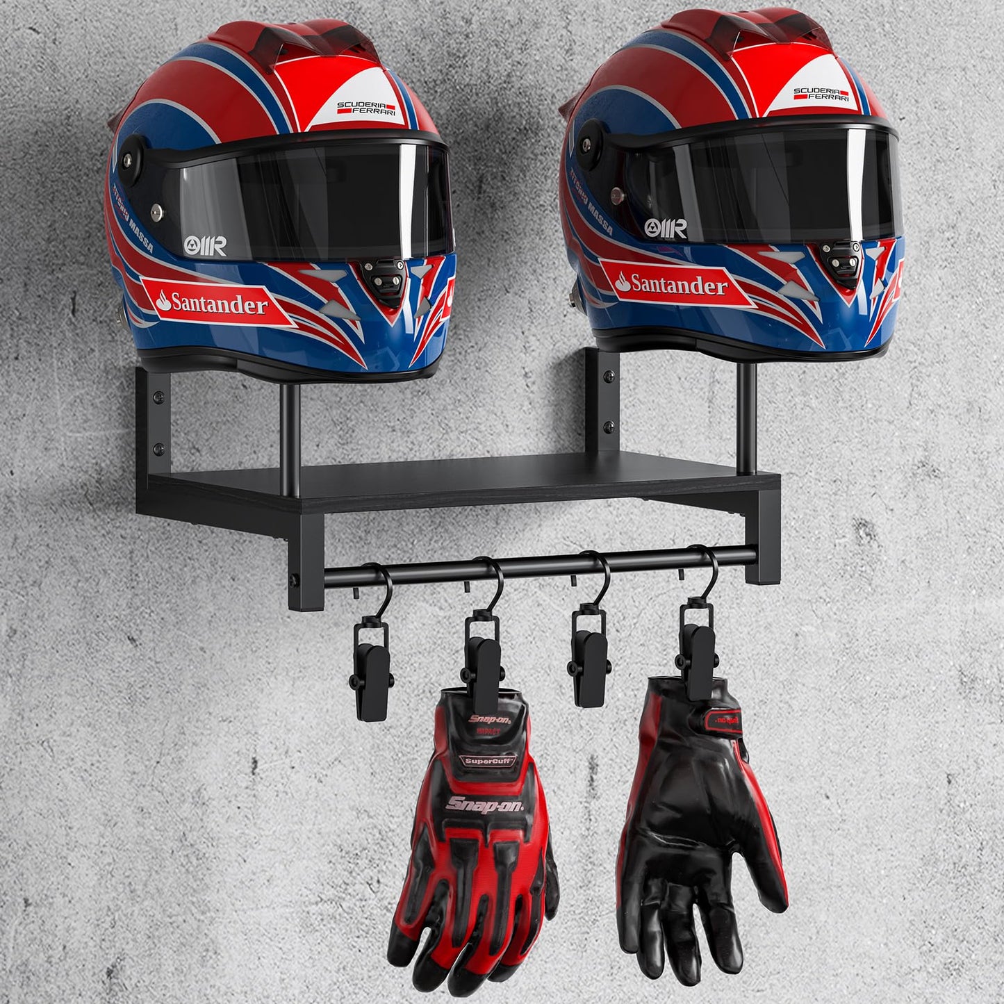 THYGIFTREE Helmet Holder, Helmet Rack Wall Mount Motorcycle Helmet Stand, Versatile Motorbike Accessories Storage for Motorbike, Football, Baseballs