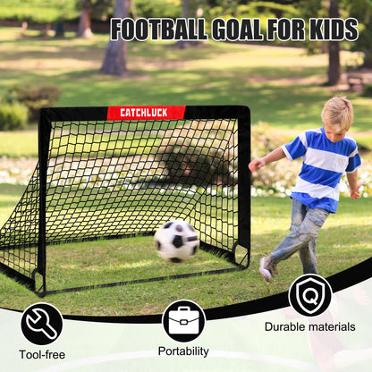 CATCHLUCK Football Goals for Kids Goals Foldable Football Nets for the Garden Pop Up Outdoor Goal Post Indoor Goal with Carry Bag