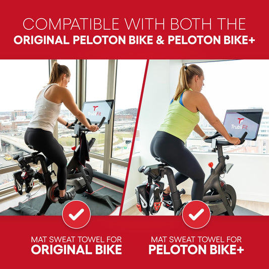 TrubliFit Mat Sweat Towel for The Peloton Bike & Bike+ Accessories for Peloton - Easy Cleanup for Intense Hill Climbs
