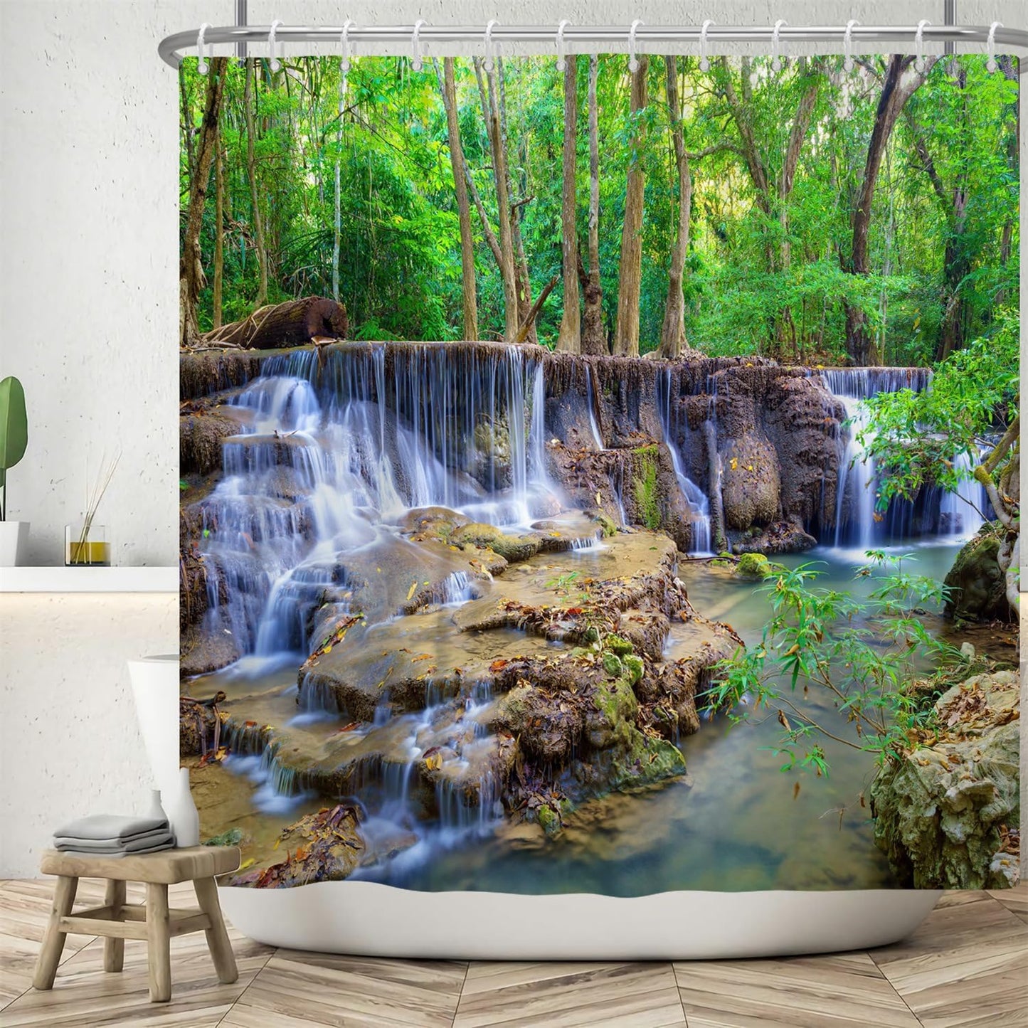 HORIWE Shower Curtain Waterproof Mould Mildew Resistant Washable Bathroom Curtain Decor with Marble Pattern Shower Curtains with 12 Hooks & Lead Strip