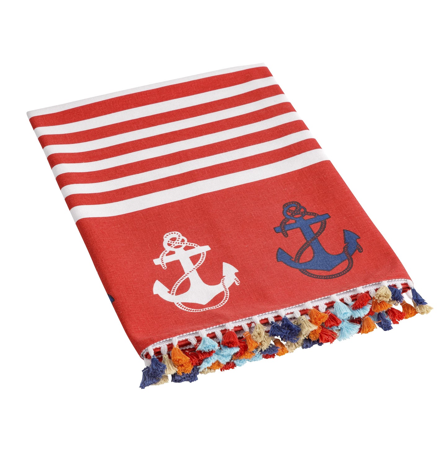 Baroni Home Beach Towel with Colourful Tassels, Sarong, Yoga Towel, Hammam Beach Towel, Super Absorbent and Quick Drying, Eco-Friendly, 90 x 170 cm