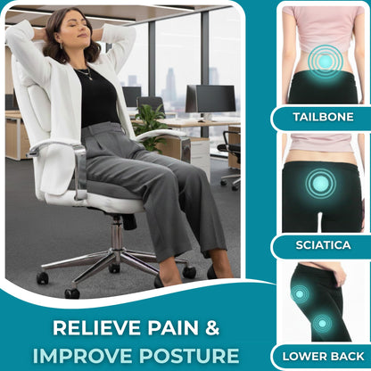 Famjoy Memory Foam Seat Cushion – Ergonomic U-Shaped Support for Back, Hip & Tailbone Pain Relief – Washable Non-Slip Cover – Grey