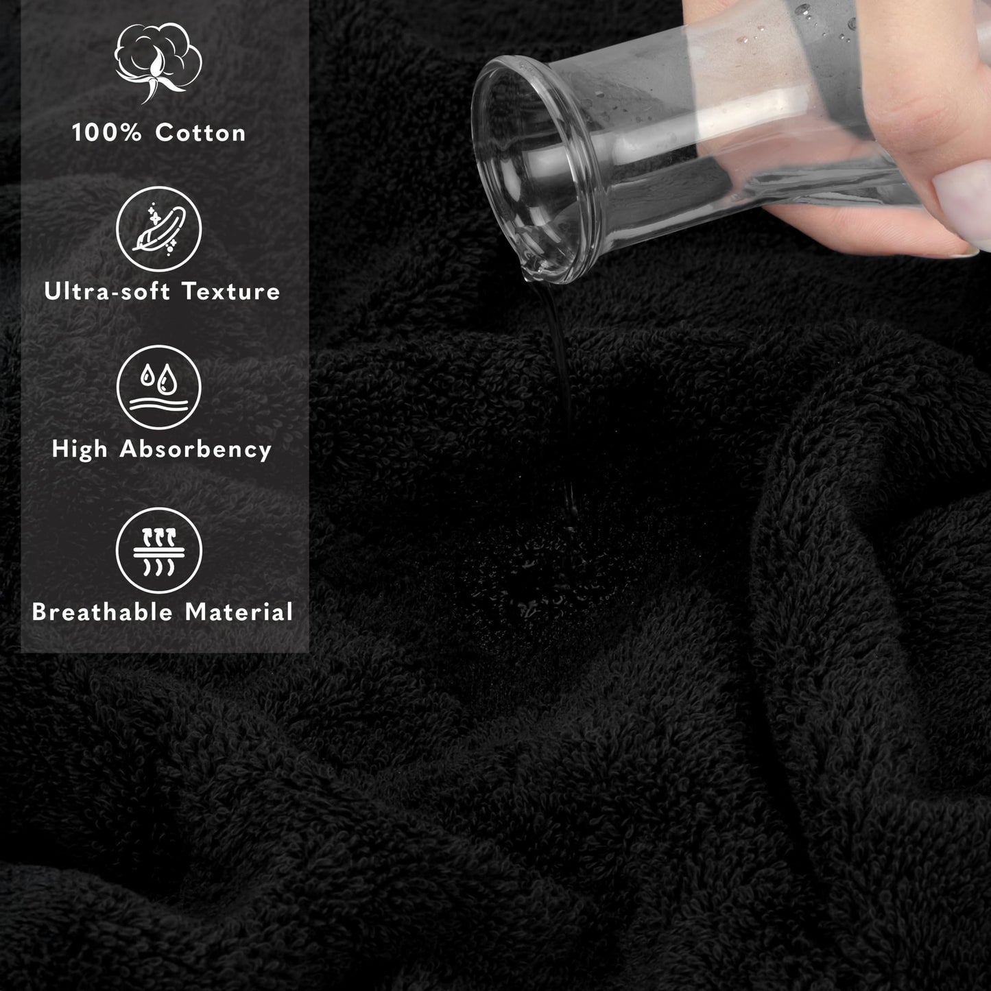 American Soft Linen Oversized Bath Sheet 40x80 Extra Large for Bathroom, 100% Cotton Turkish Jumbo Bathsheet Towels for Adults, Black Bath Sheet