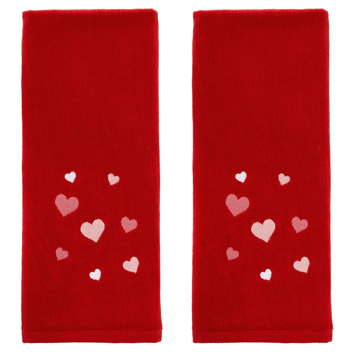 SKL Home Valentine's Day Tossed Hearts Hand Towel Set, 2 Count