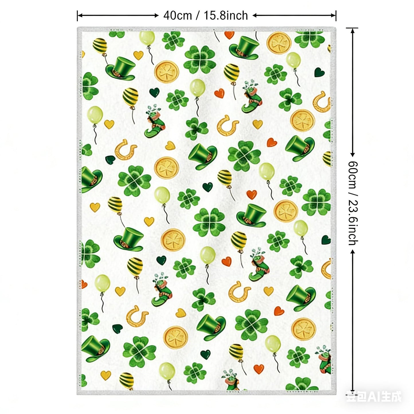 Kaiperala 2pcs St Patricks Day Tea Towels for Kitchen, Irish Green Kitchen Towels Shamrock Four Leaf Clover Print Hand Towel Absorbent Microfiber