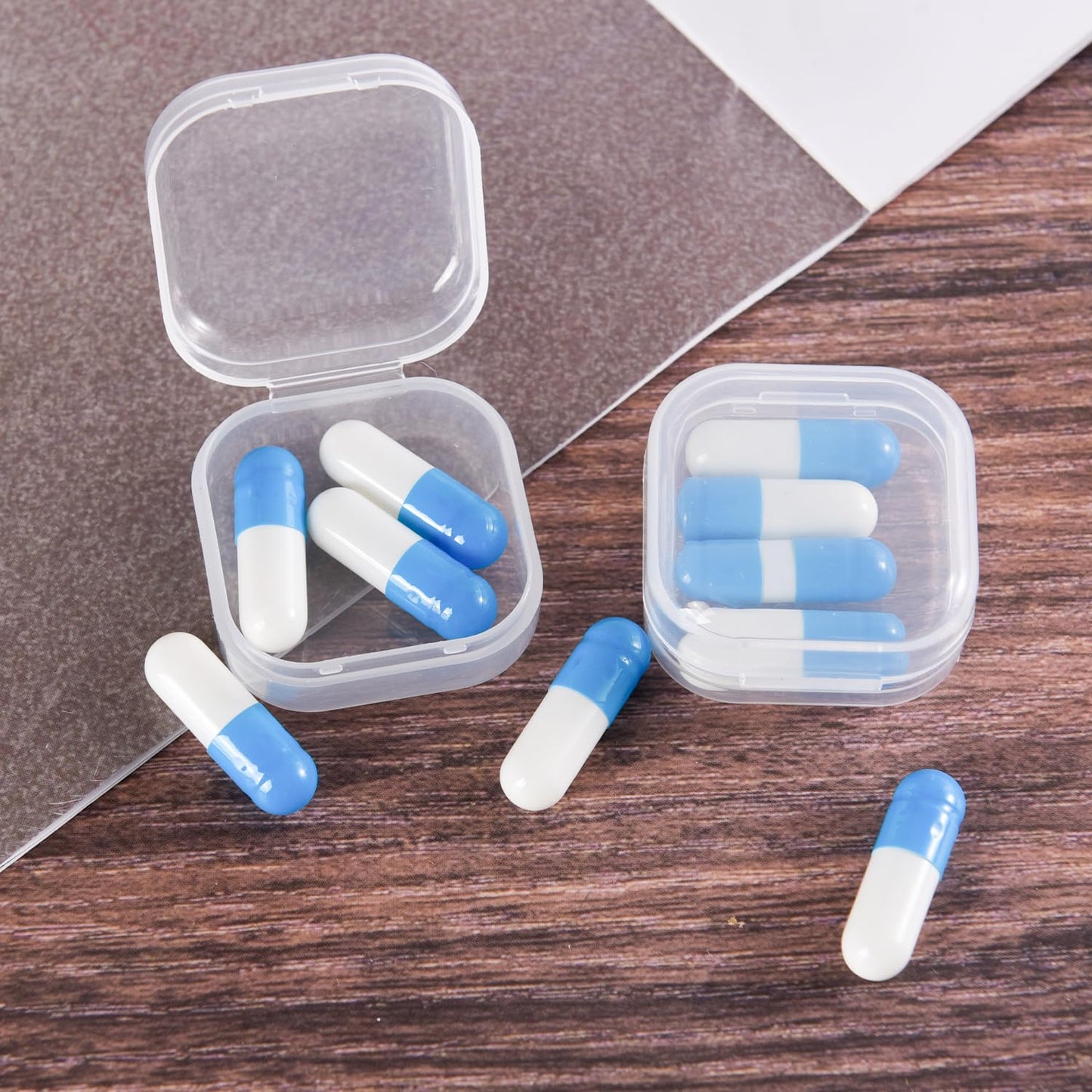 6pcs Small Square Clear Plastic Organizer Boxes Plastic Boxes with Lids
