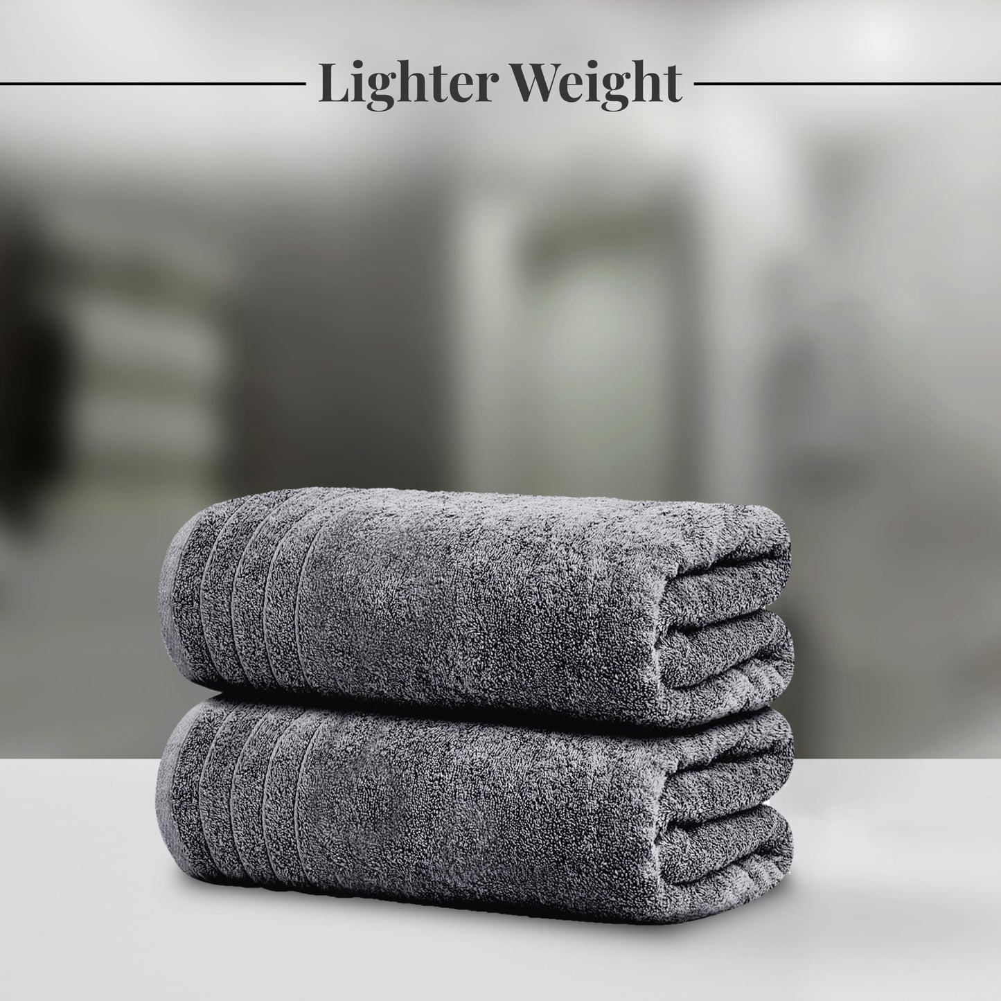 Tens Towels 8 Piece Towels Set, 2 Extra Large Bath Towels, 2 Hand Towels, 4 Washcloths, 100% Cotton, Lighter Weight, Quicker to Dry, Super Absorbent