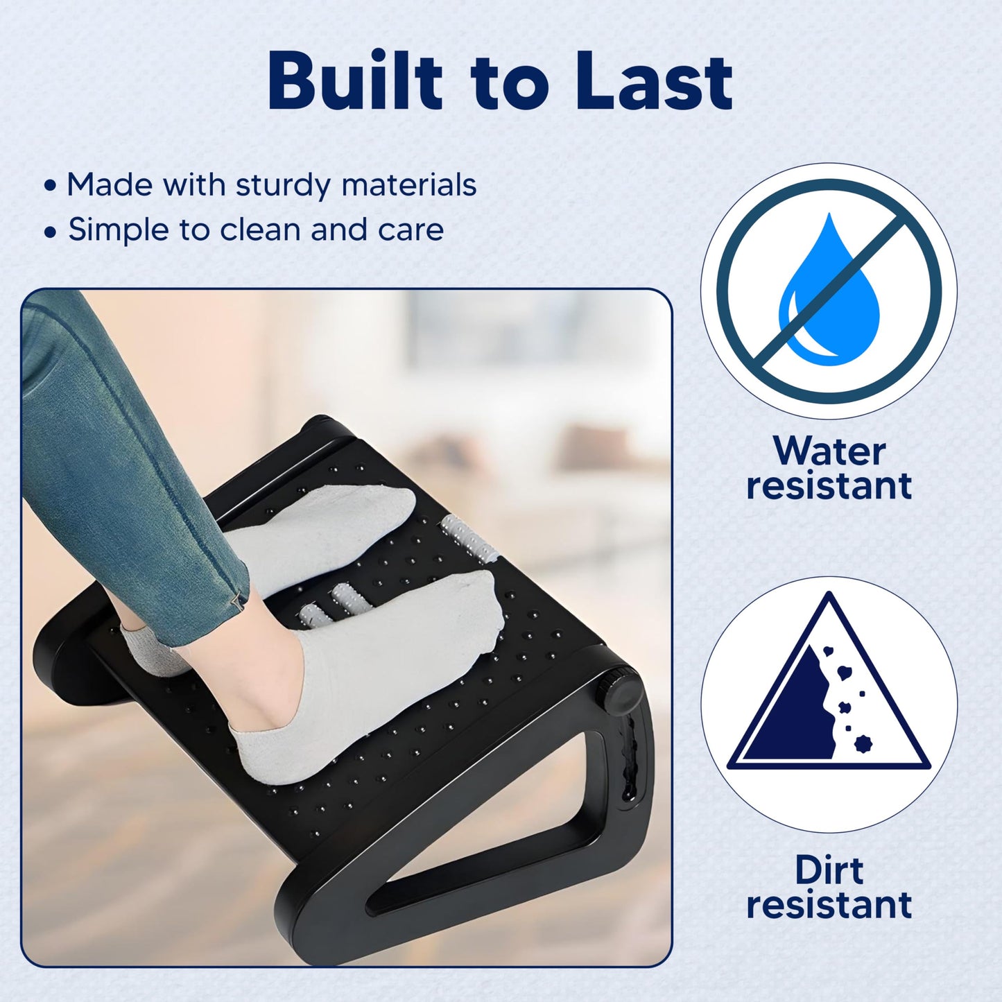 Foot Rest Under Desk Foot Stool| Adjustable Height Ergonomic Foot Rest Under Desk- Support for Office & Home with Massage Rollers, Non-Slip Surface