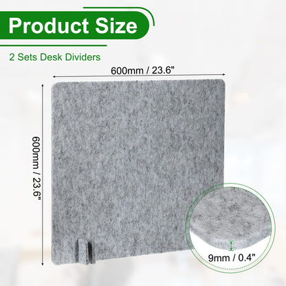 PATIKIL Desk Divider, 2 Set 24 x 24 Inch Acoustic Freestanding Desk Divider Desk Privacy Panel with 8 Pcs Support Feet for Library Office Workstation