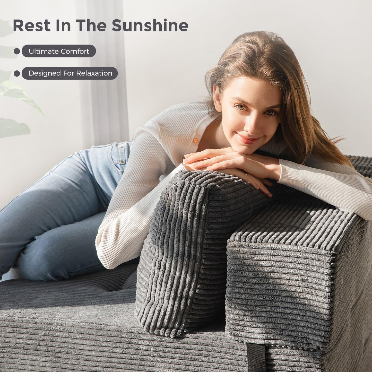 MAXYOYO Folding Sofa Bed, Convertible Sofa Bed with High-Density Support Foam, Portable 4 in 1 Fold Out Chair to Floor Lounger