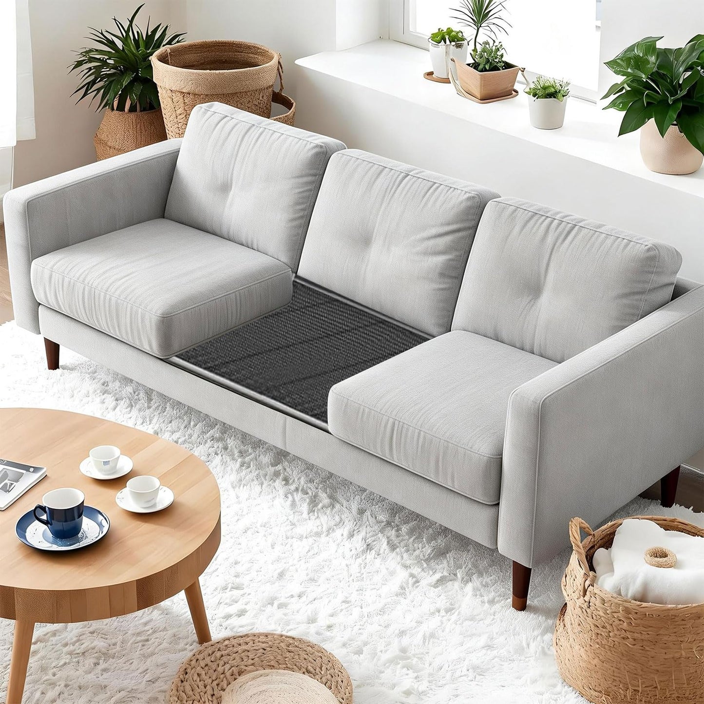 Yeqqzq Couch Cushion Support for Sagging Sofa, 50cm x 170cm Heavy Duty Board Solid Wood Under Couch Insert with Anti-Slip Dots