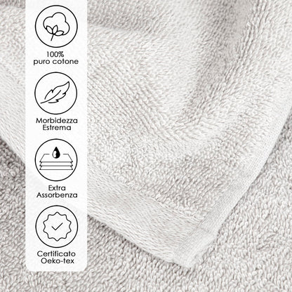 Ruggeri 4 Piece Guest Towel Set, 40x50 cm, Soft Cotton, White
