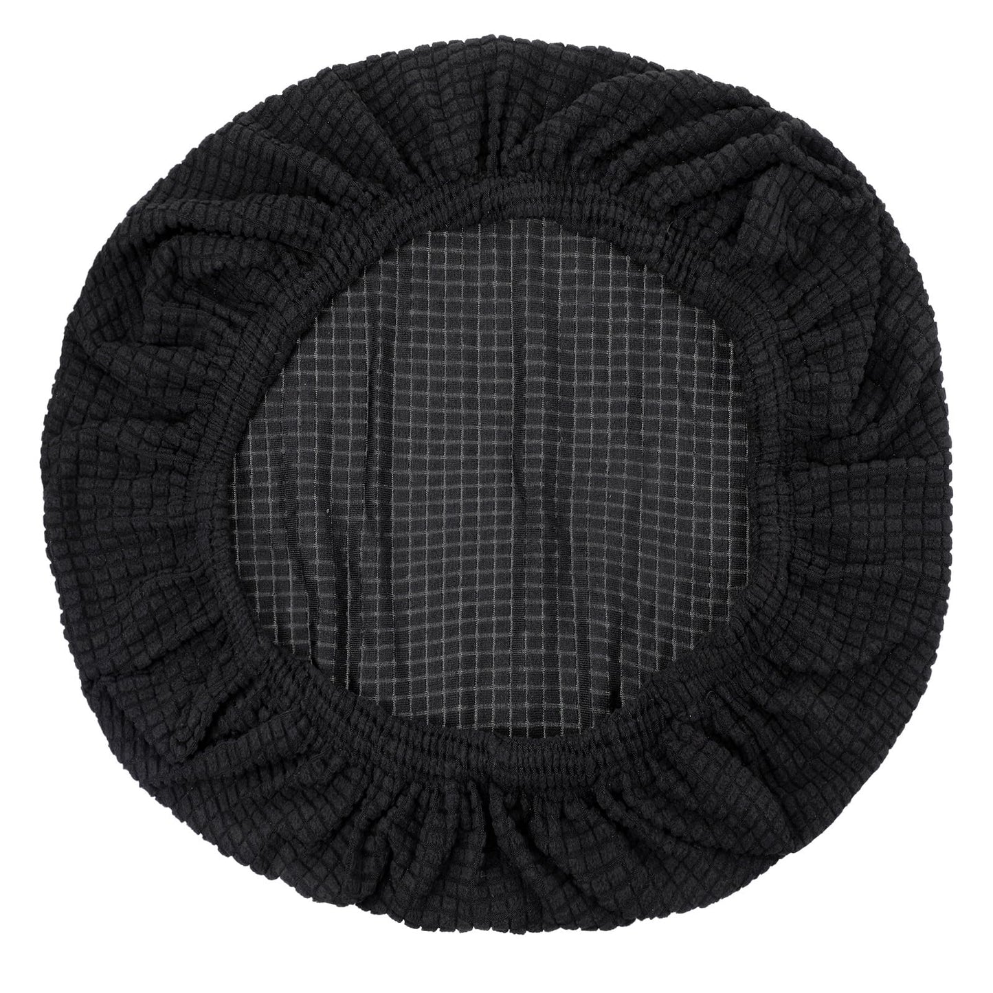 Exircy Office Chair Seat Cover, Stretchable Removable Washable Desk Chair Cover Black Elastic Chairs Seat Slipcovers with Tie Straps 17.7"-21.7"