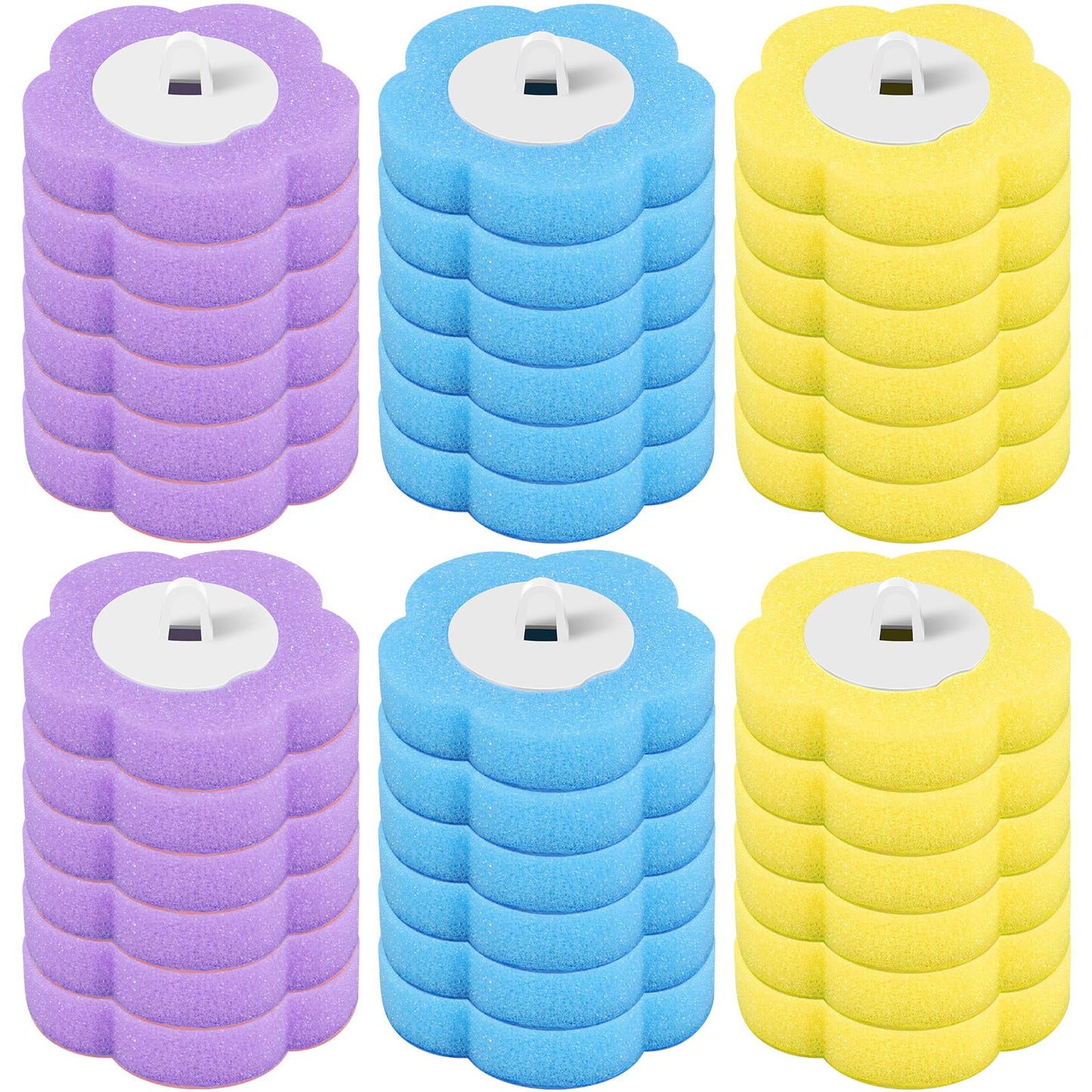 36Pcs Disposable Toilet Brush Refill Pads Deep Cleaning Toilet Brush Refill Toilet Pad Cleaners with Cleaning Fluid 3 Layer Throwable Toilets Brushs