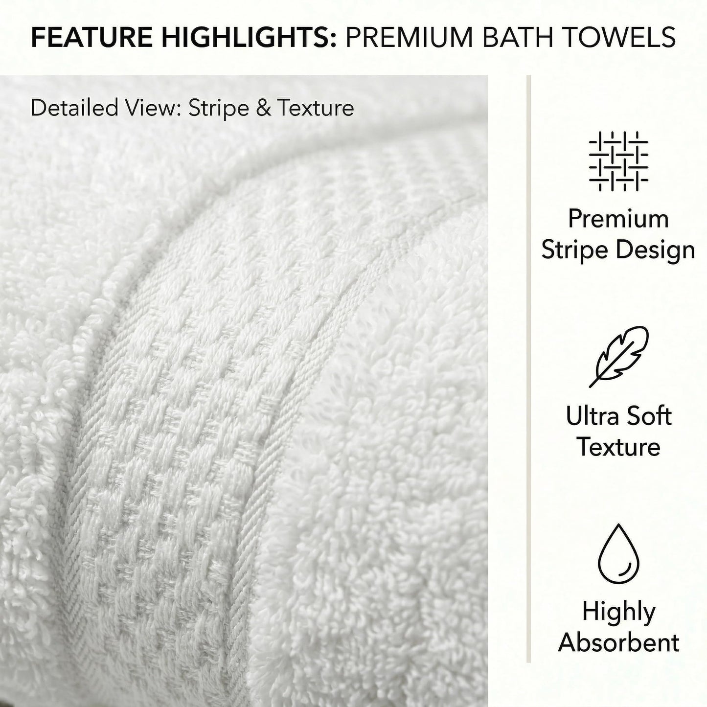 MistyMorning Bath Towels Pack of 2, Extra Large (70x140cm), Luxury 100% Cotton 500GSM Super Soft & Highly Absorbent Quick Dry Luxury Bathroom Towels