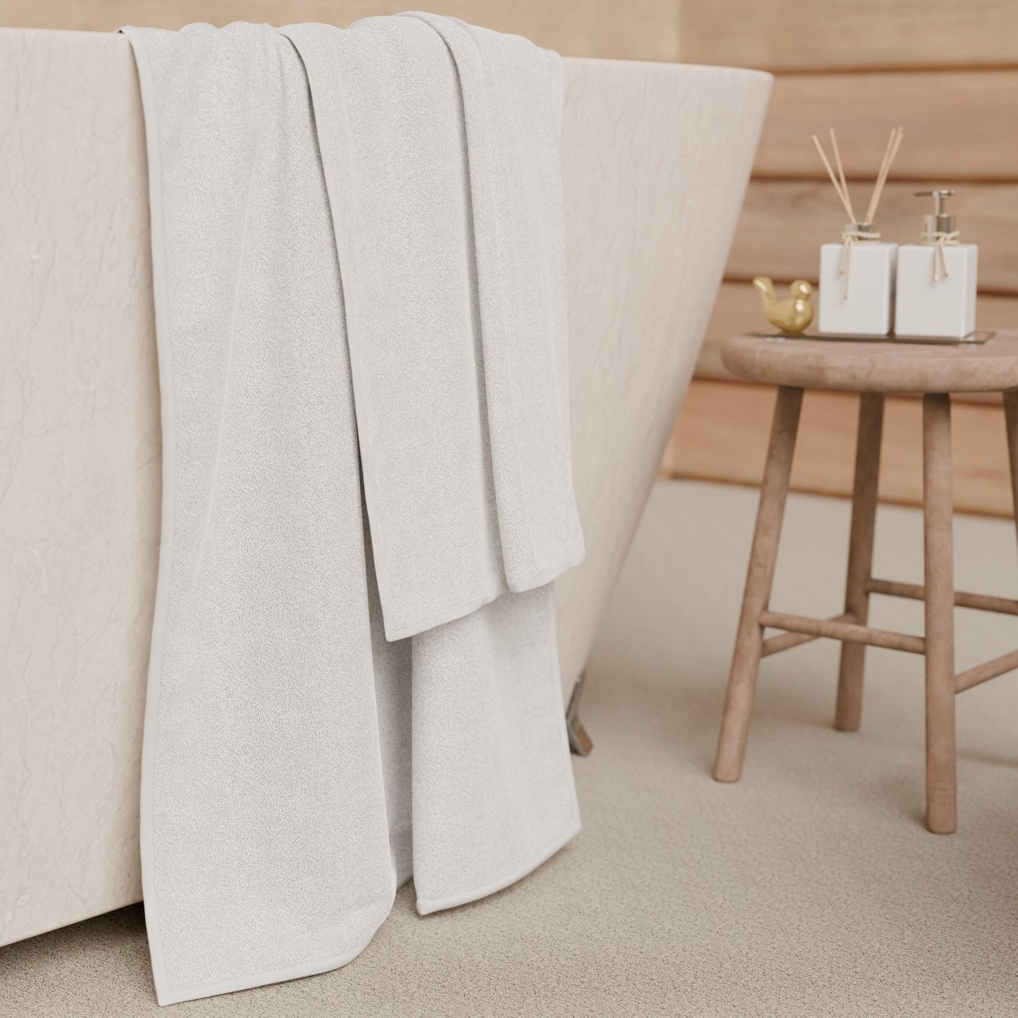PETTI Artigiani Italiani - 100% Cotton Terry Bath Towels, 1+1 Towel Set, 2 Pieces 1 Face Towel and 1 Hand Towel, White Towels