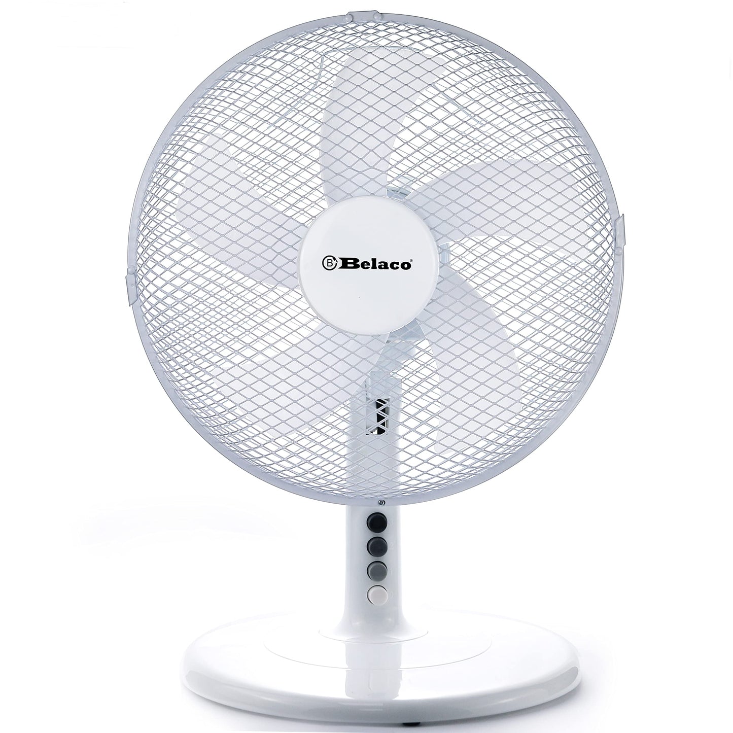 Belaco 12inch Table Fan Desk Fan with 3 Speed Oscillating cooling fan Stand Fan floor fan Low Noise Strong Resistant Base high protective mesh grill