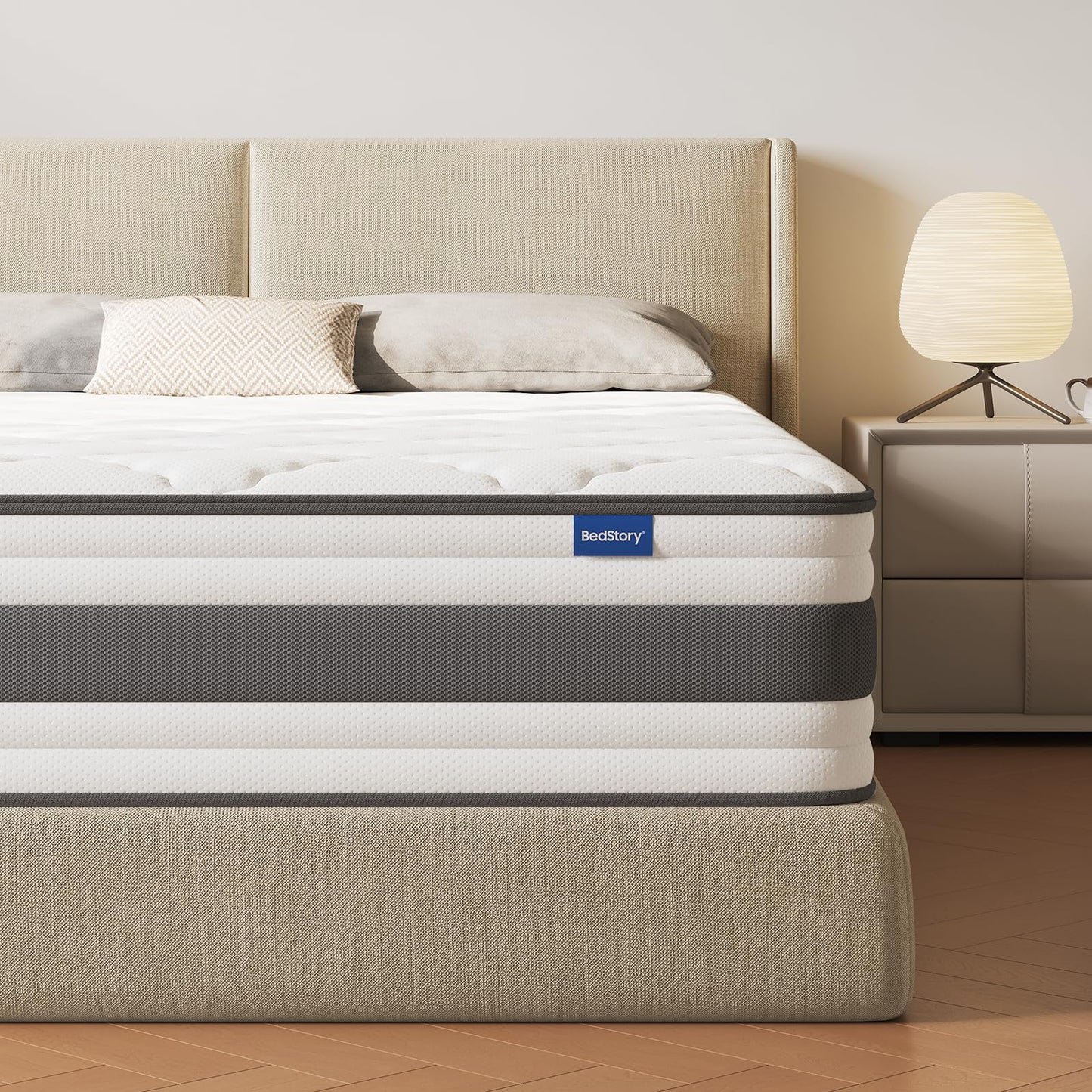 BedStory Single Mattrress 3FT, 10.3 Inch Pocket Sprung Hybrid Mattress for Pressure Relief & Back Pain Relief – Medium Firm 90x190x26 cm