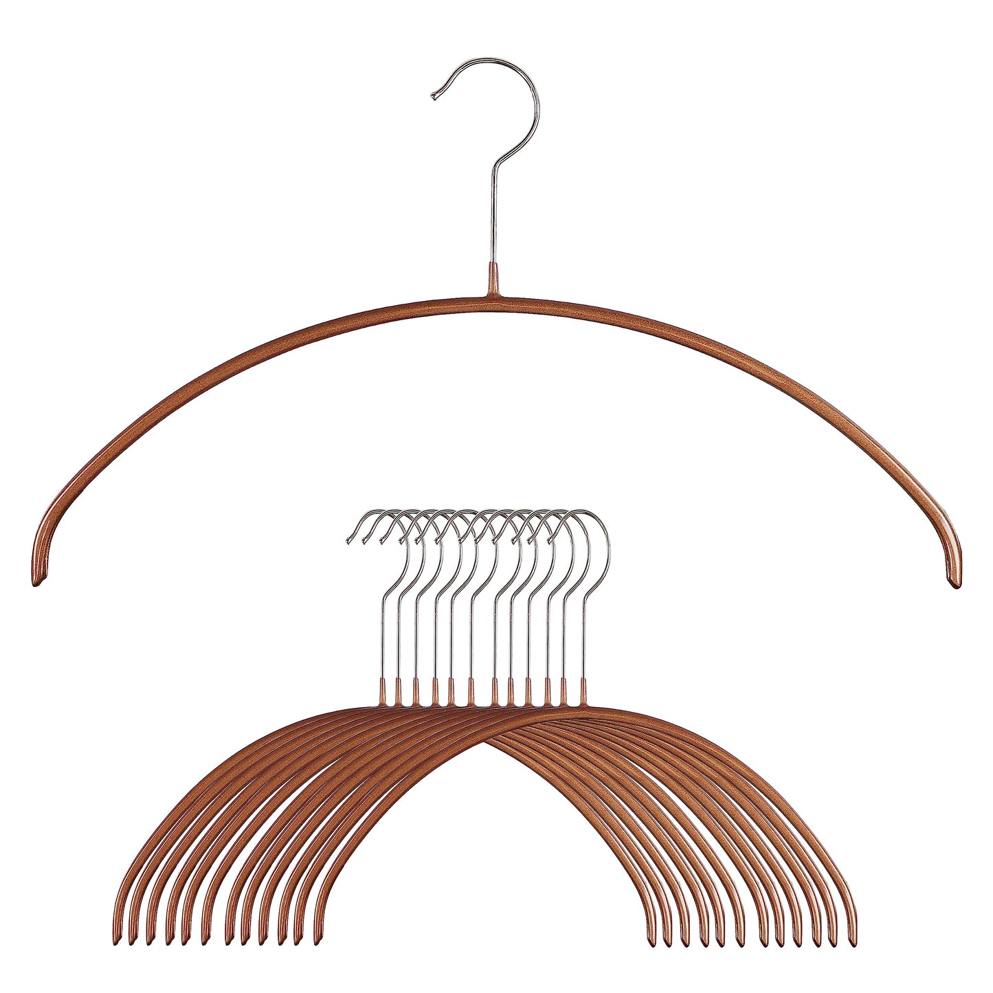 Mawa by Reston Lloyd Euro Series Non-Slip Space Saving Steel Clothes Hanger for Shirts, Dresses, Sweaters, Style 40/P,Copper