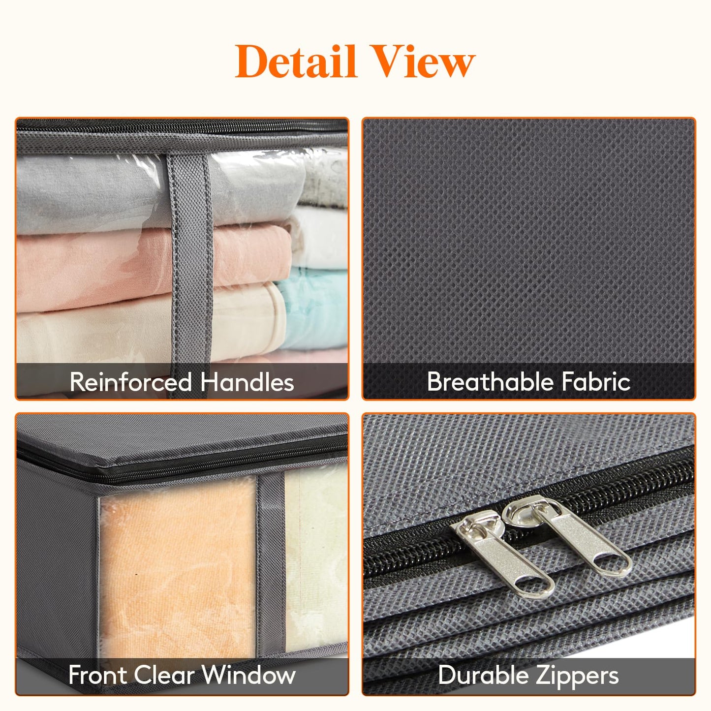 Lifewit 3 Pack Under Bed Storage,90L Clothes Storage Bags with Clear Window