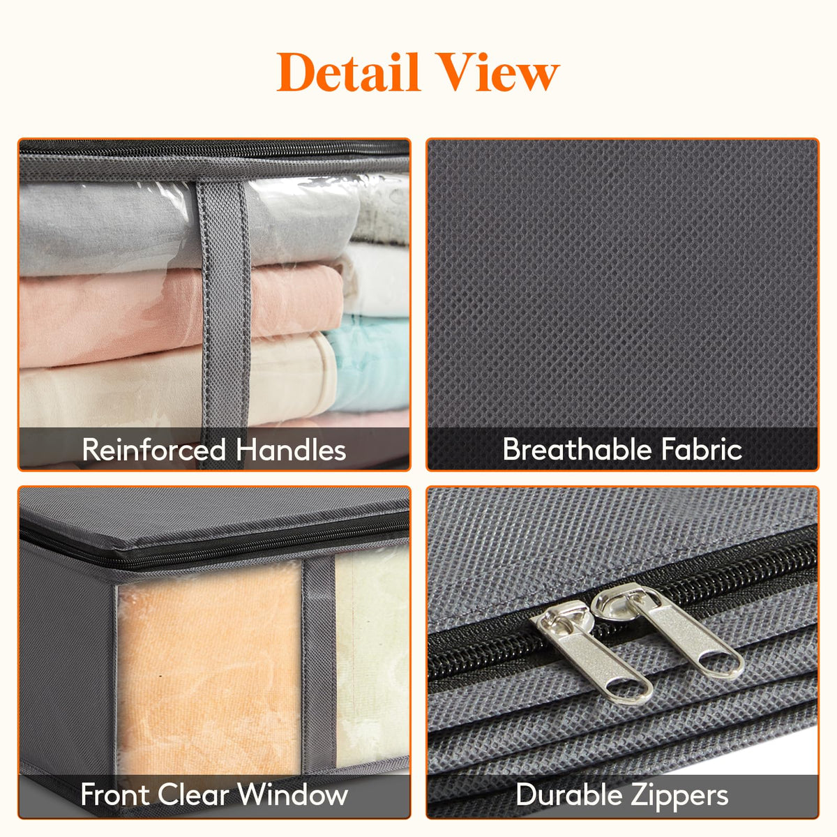 Lifewit 2 Pack Under Bed Storage,90L Clothes Storage Bags with Clear Window