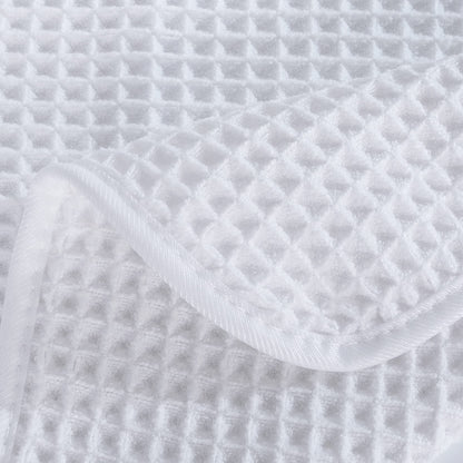 POLYTE Microfibre Oversize Quick Dry Lint Free Bath Towel, 152 x 76 cm, 4 Pack (White, Waffle Weave)